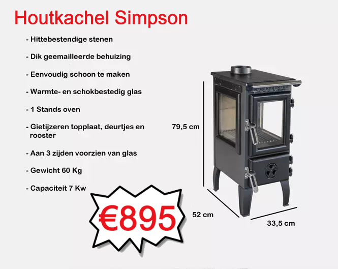 Houtkachel Simson 7KW - Afbeelding 3