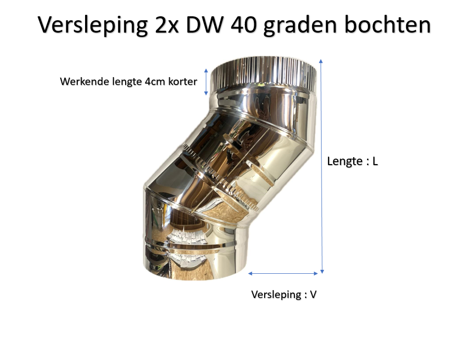 DW150/200mm Bocht 40° graden - Afbeelding 2